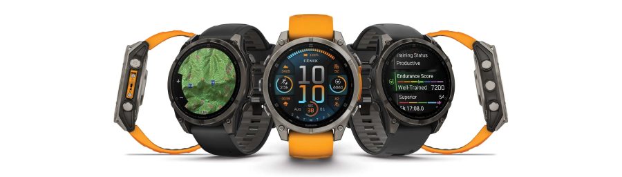 Умные часы Garmin Fenix 8, 51 мм, AMOLED, Sapphire bare Titanium, black with chestnut leather band plus graphite silicone band